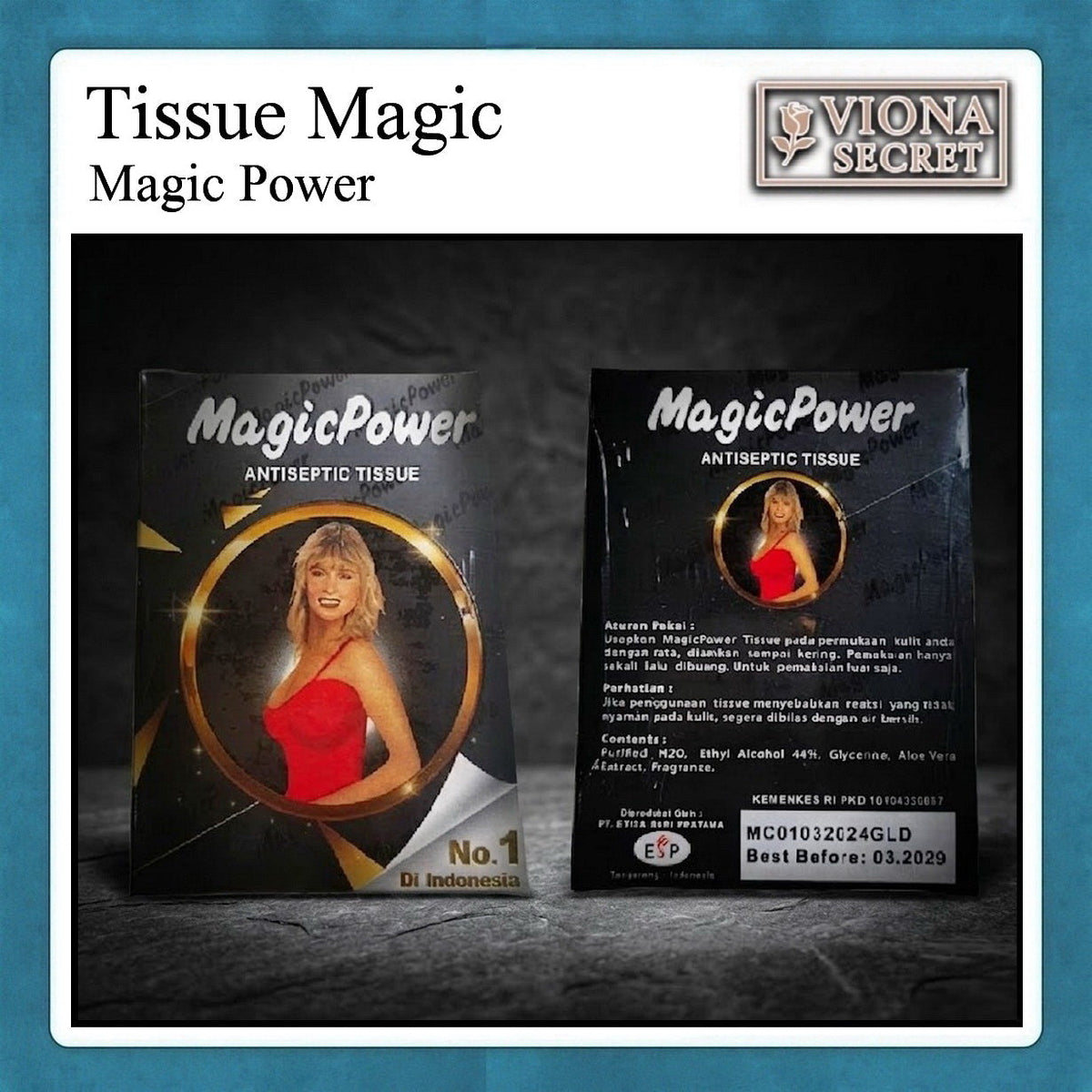 Pekalongan Viona Magic Power Antiseptic Tissue - Tisu Penunda Ejakulasi Dini Pria (Original No. 1 di Indonesia)