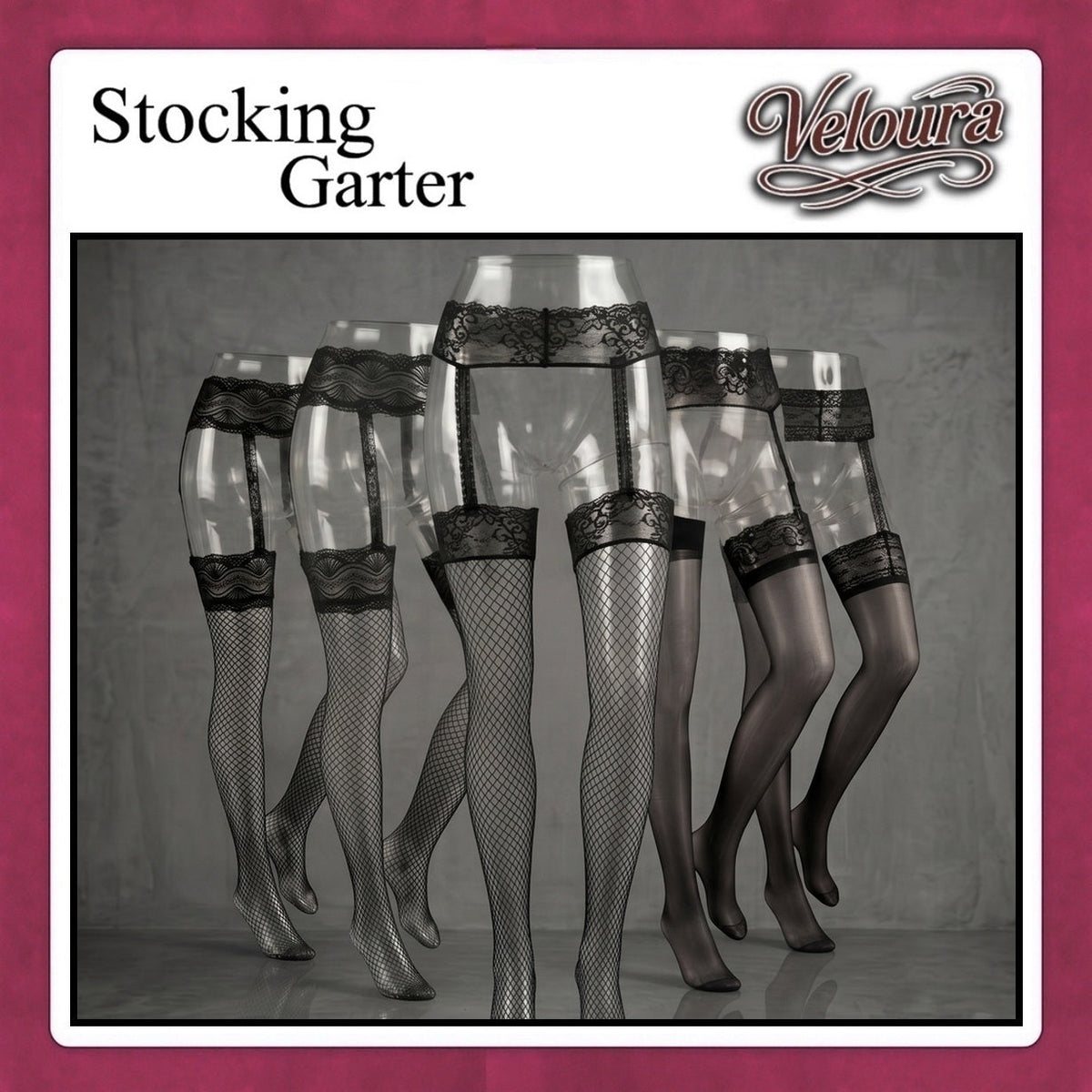 Pekalongan Veloura Stocking Suspender Tights Premium Body Stoking Garter - STG 8834