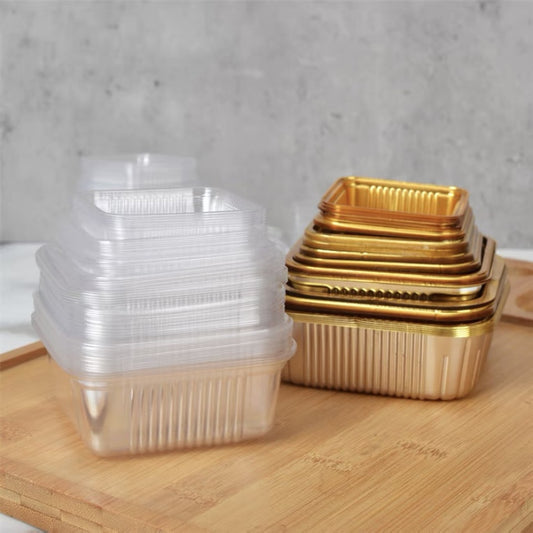 Pekanbaru Mooncake Tray / Alas Kue Bulan Warna Emas Dan Bening Berbagai Ukuran Per Pack
