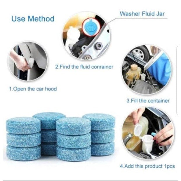 HR-Tablet air wiper mobil tablet sabun wiper mobil pembersih kaca mobil
