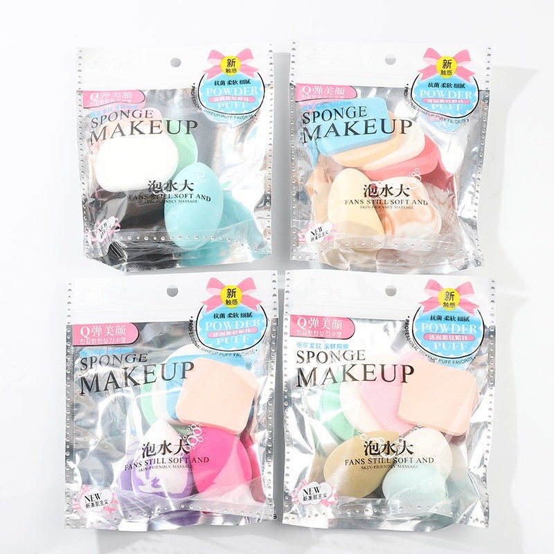 HR- Spons Make Up Set 6 IN 1 Beauty Blender Sponge Bedak Foundation Pembersih makeup