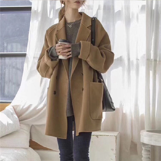 Pekanbaru Blazzer Tebal Coat Cardigan Outer Wanita Import Jaket Korea Oversize Elegan Coat Cewek Korean Style ini