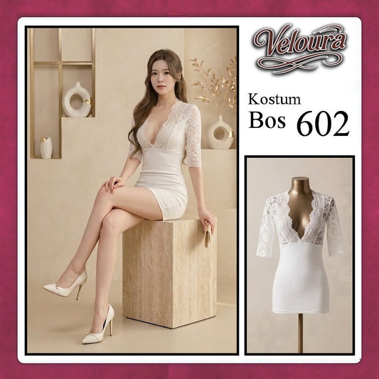 Pekalongan Veloura Boss Lady Cosplay Set - Lingerie Kostum Atasan Crop & Rok Mini Seksi 602