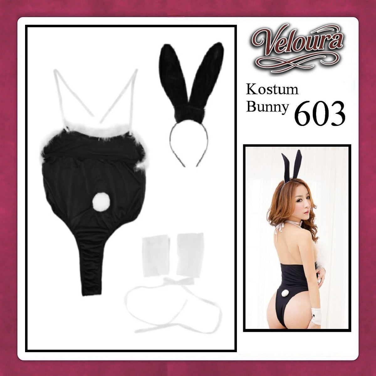 Pekalongan Veloura Rabbit Cosplay Set - Lingerie Kostum Kelinci Seksi Playful Bunny Girl 603