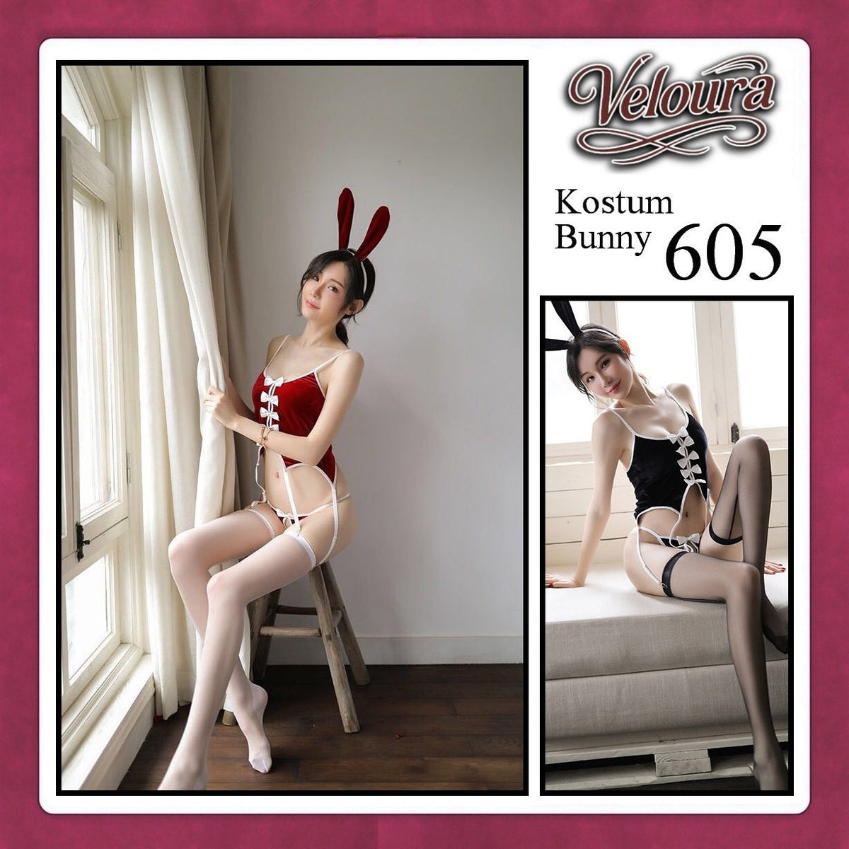Pekalongan Veloura Rabbit Cosplay Set - Lingerie Kostum Polwan Seksi Playful Bunny 605