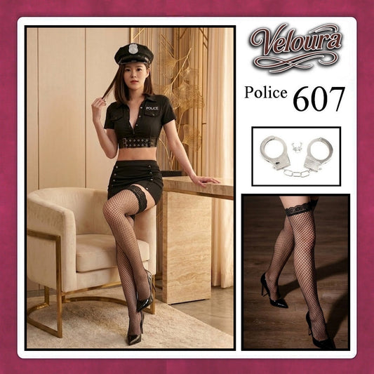 Pekalongan Veloura Police Cosplay Set - Lingerie Kostum Polisi Wanita Seksi Officer Bad Girl 607