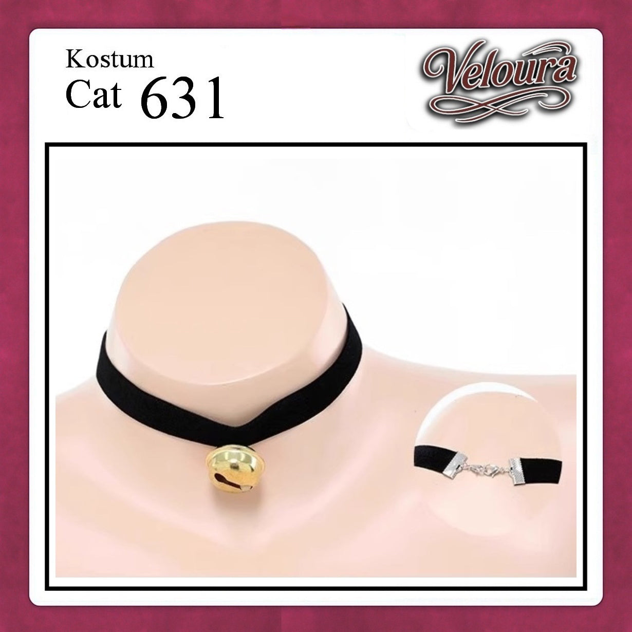 Pekalongan Veloura Pakaian Wanita Sexy Lingerie Bra dan G string Set - Tema Kucing Cosplay Cat Black White 631
