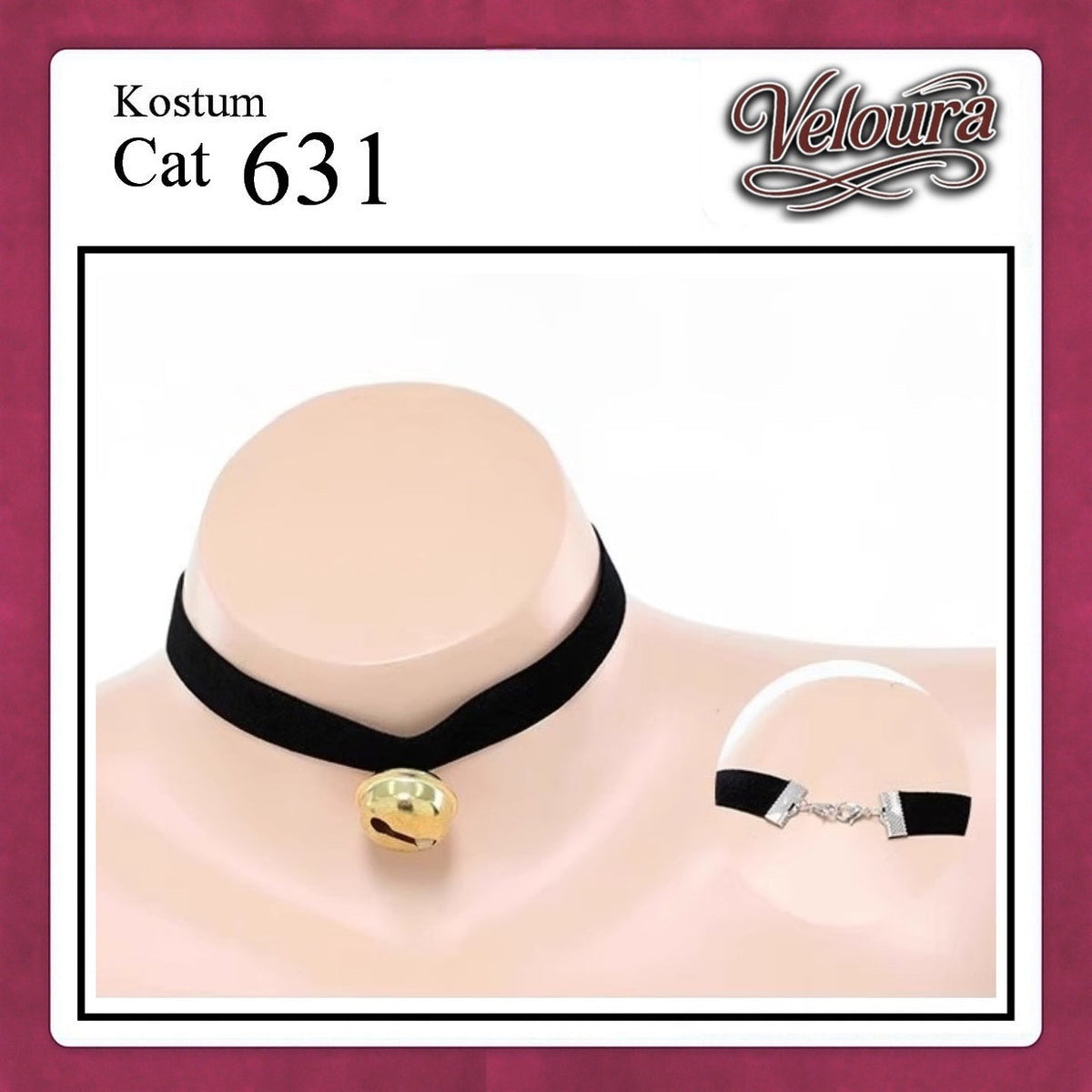 Pekalongan Veloura Pakaian Wanita Sexy Lingerie Bra dan G string Set - Tema Kucing Cosplay Cat Black White 631