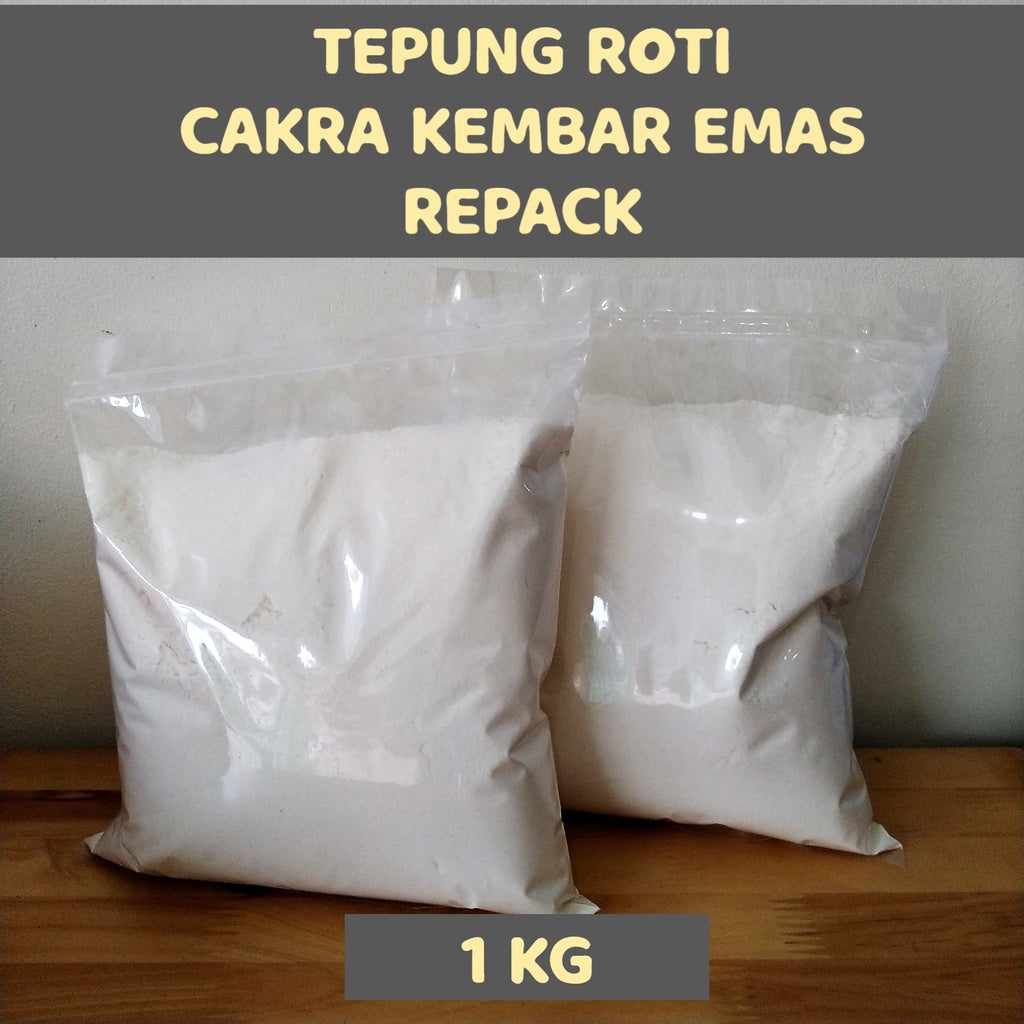 Pekanbaru Bogasari Cakra Kembar Emas Tepung Roti Repack 1 Kg