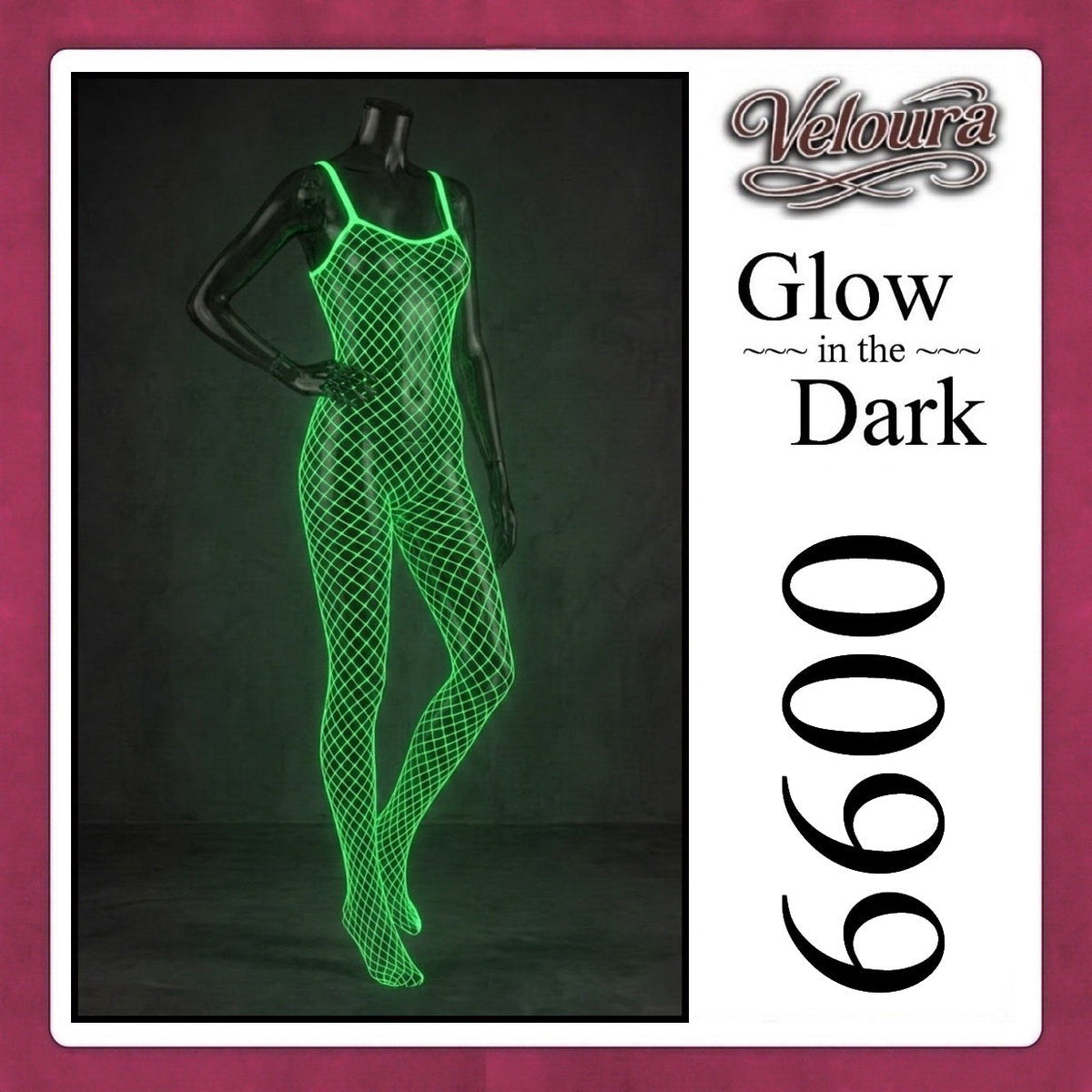Pekalongan Veloura Bodysuit Spandek Sexy Lingerie Glow in the Dark Net Clothes - GITD 6600