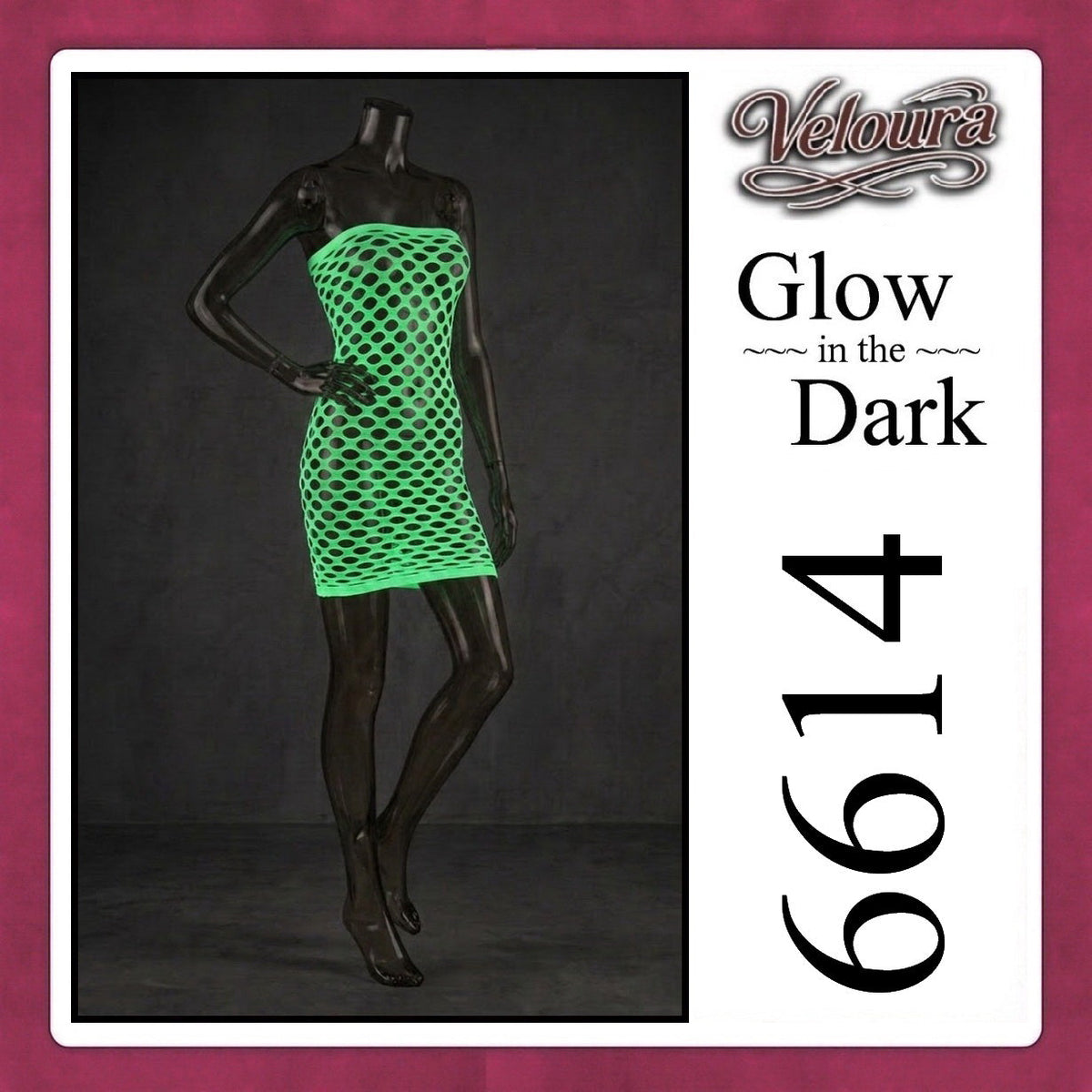 Pekalongan Veloura Bodysuit Spandek Sexy Lingerie Glow in the Dark Net Clothes - GITD 6614