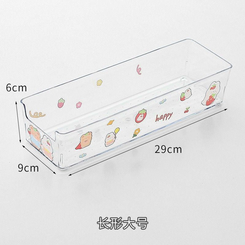 Rak Penyimpanan Barang Transparan Clear Drawer Aesthetic Stationary Kit Room Decoration Tempat Simpan Barang Bening Organizer
