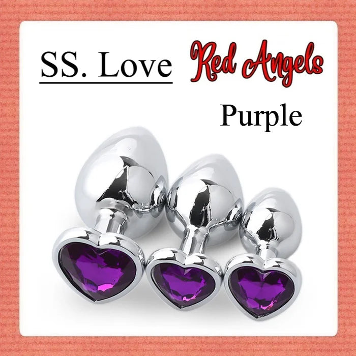 Pekalongan Midnight Stainless Steel Diamond SS Plug Love Purple