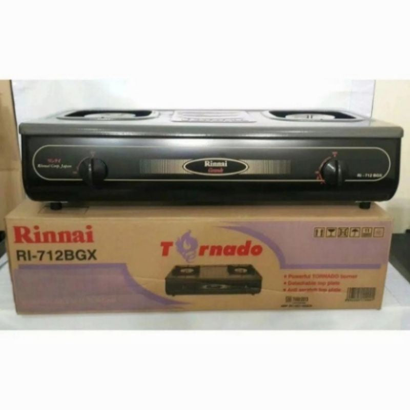 Pekanbaru Kompor Gas Rinnai Ri-712Bgx Kompor Gas 2 Tungku Ri 712 Bgx Hitam/Abu-Abu