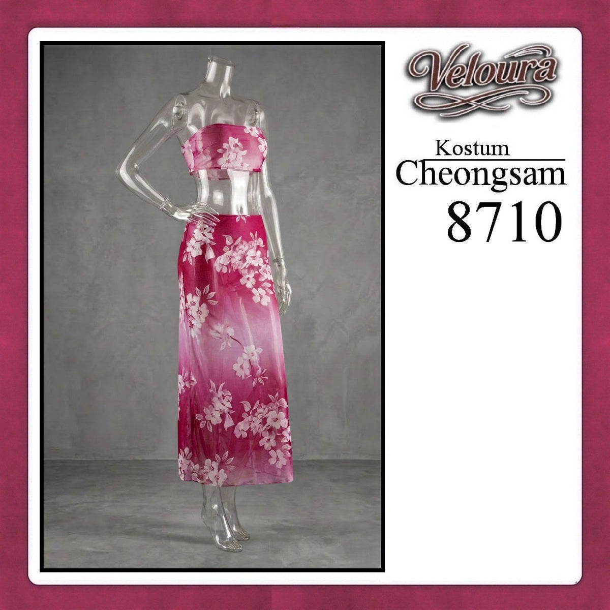 Pekalongan Veloura Pakaian Cheongsam Mini Kostum Lingerie Set Dress Sexy Model Baju China 8710
