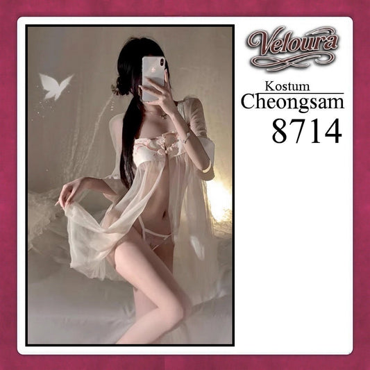 Pekalongan Veloura Pakaian Cheongsam Mini Kostum Lingerie Set Dress Sexy Model Baju China 8714