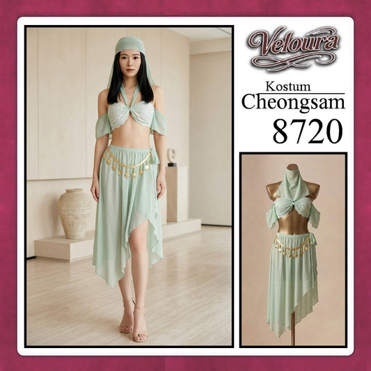 Pekalongan Veloura Pakaian Cheongsam Mini Kostum Lingerie Set Dress Sexy Model Baju China 8720