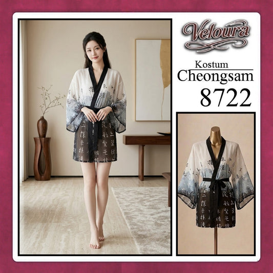 Pekalongan Veloura Pakaian Cheongsam Mini Kostum Lingerie Set Dress Sexy Model Baju China 8722