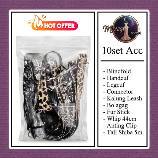 Pekalongan Midnight Pack 10 in 1 Accessories Erotic Game BDSM Set - Leopard