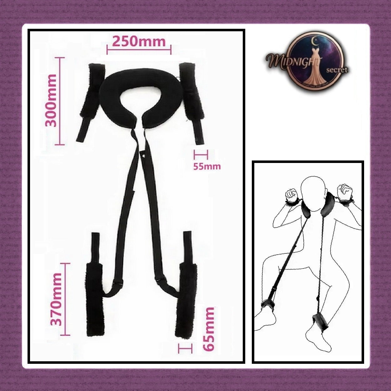 Pekalongan Midnight Tactical Cuffs - Bantal Restraint Penyangga Leher Tangan Kaki