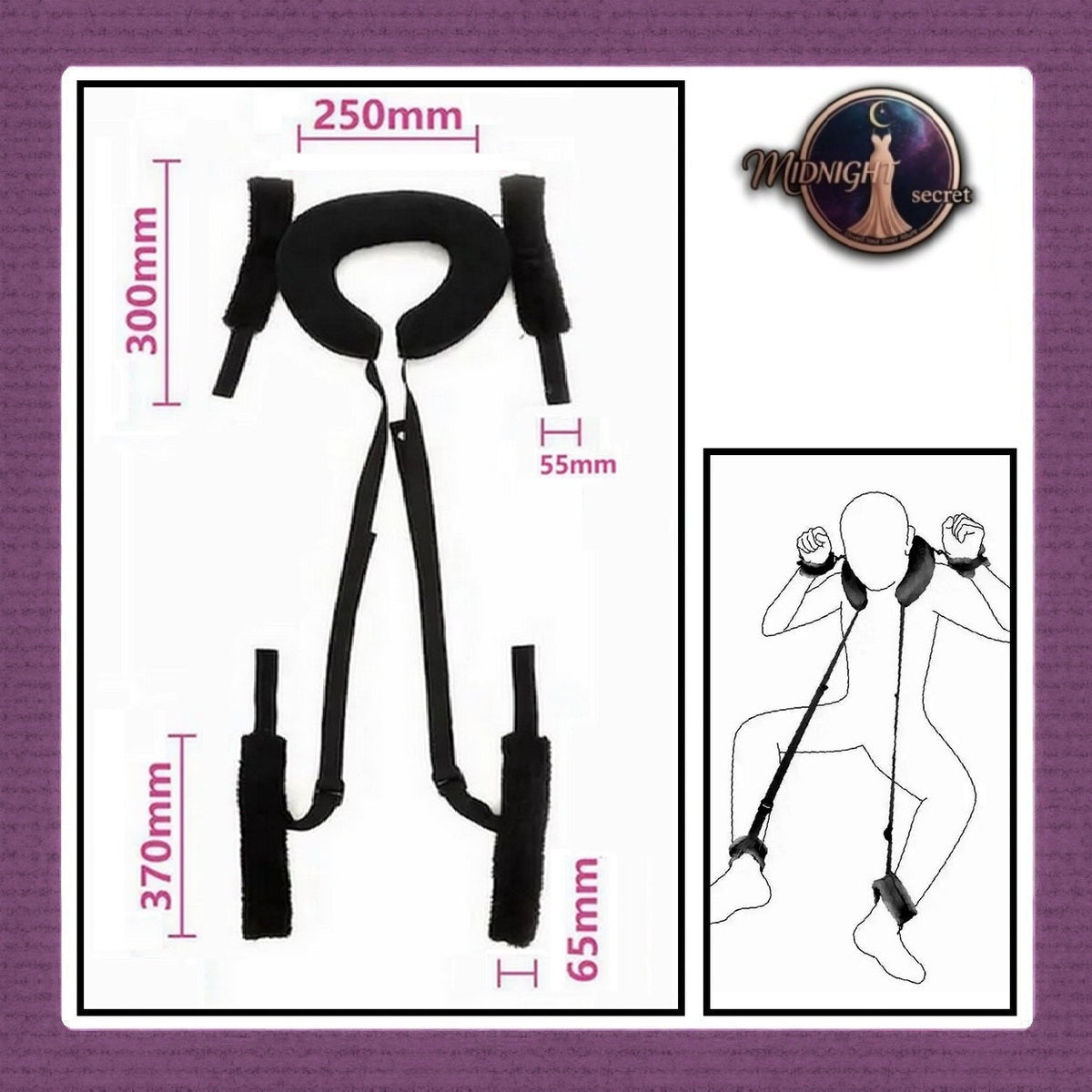 Pekalongan Midnight Tactical Cuffs - Bantal Restraint Penyangga Leher Tangan Kaki