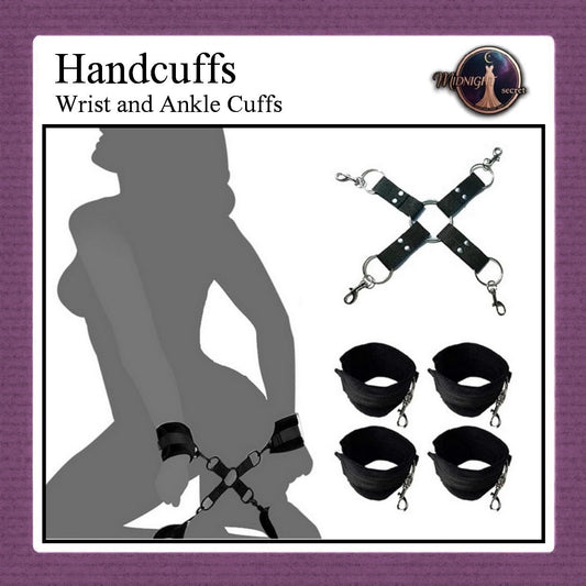 Pekalongan Midnight Handcuffs - Wrist Ankle Cuffs X - Borgol Velvet PU Leather