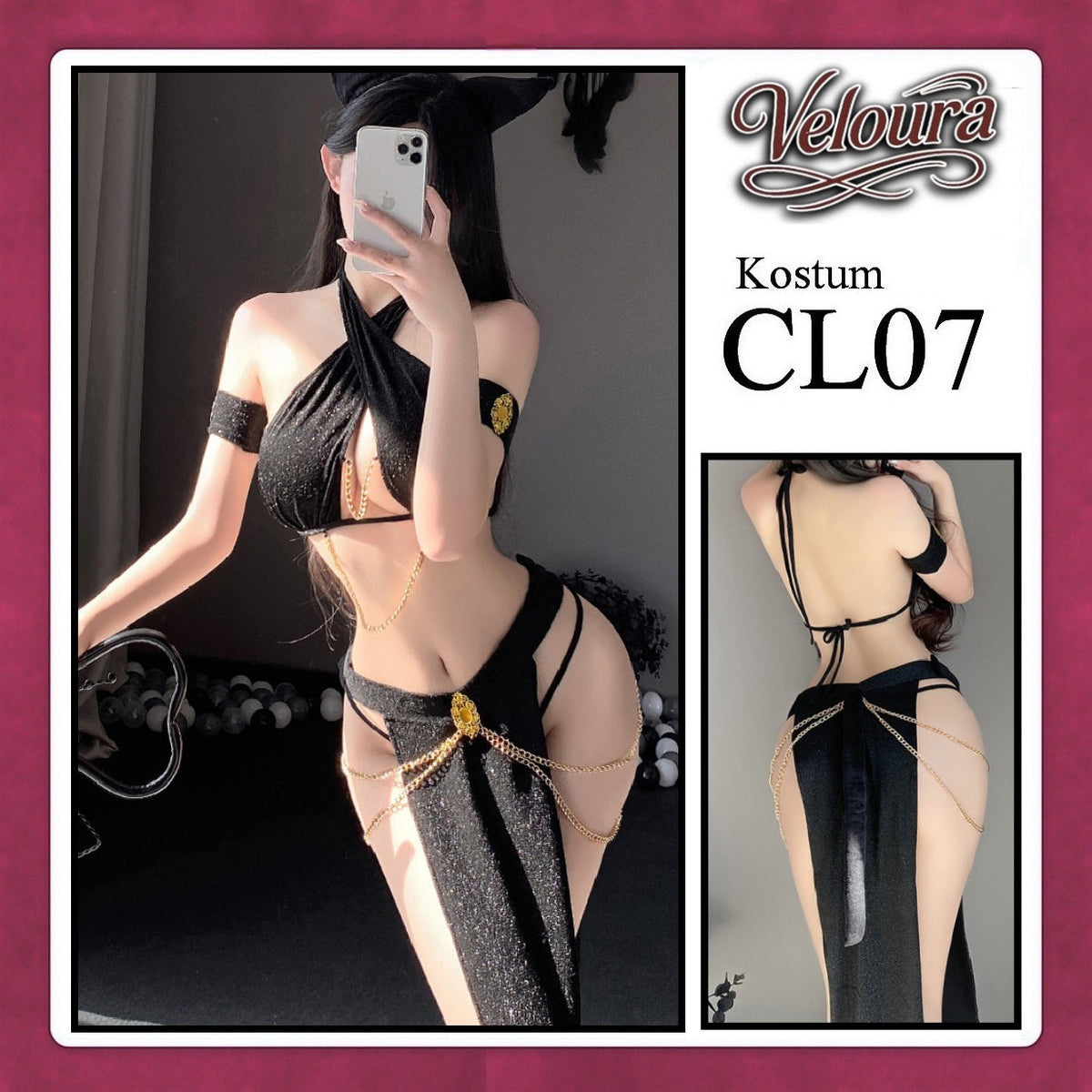 Pekalongan Veloura Sexy Lingerie Pakaian Dress Malam Kostum Egyptian Queen Cleopatra / Assassin - CL07