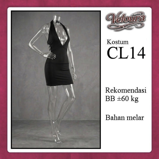 Pekalongan Veloura Pakaian Wanita Set Short Dress Hitam - CL14