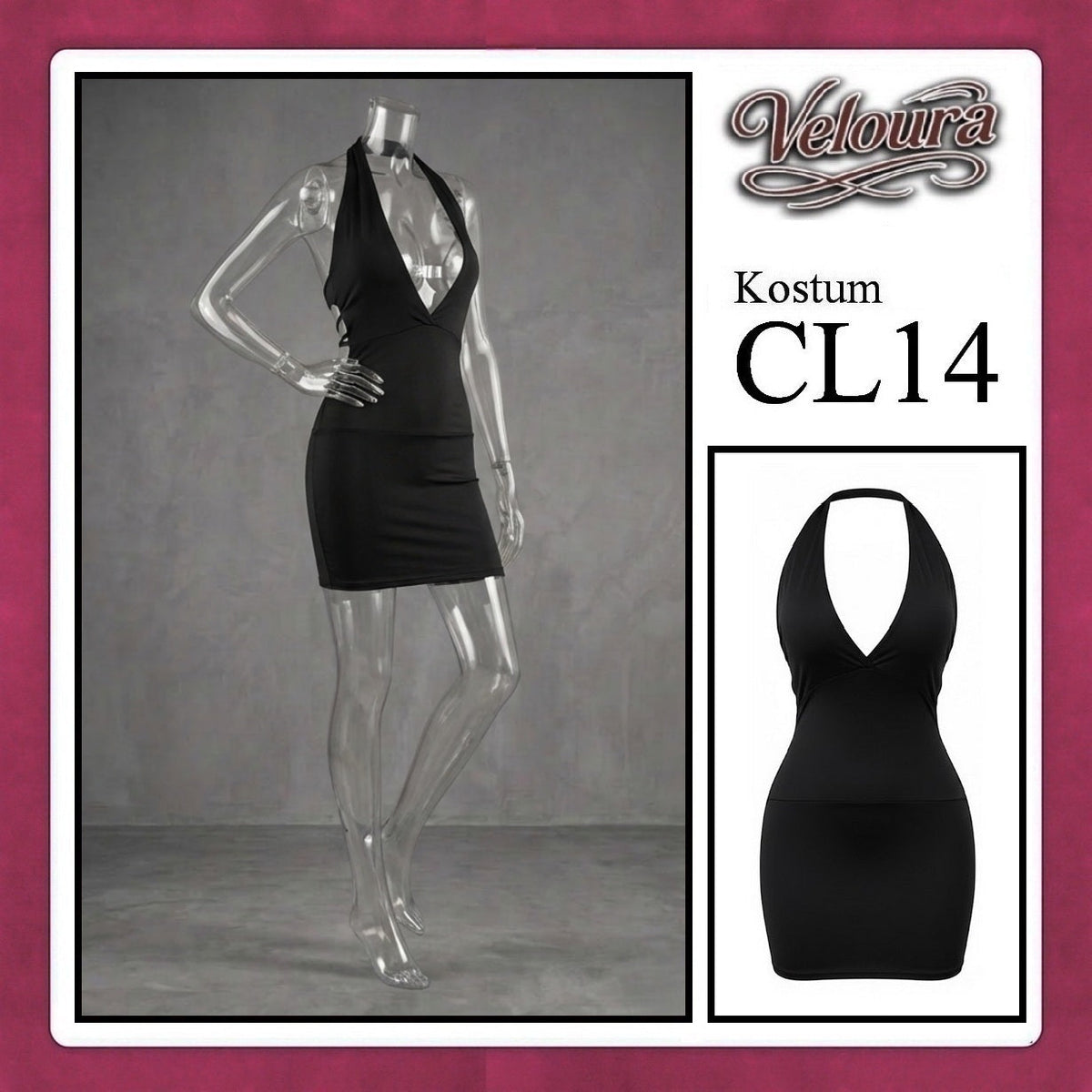 Pekalongan Veloura Pakaian Wanita Set Short Dress Hitam - CL14