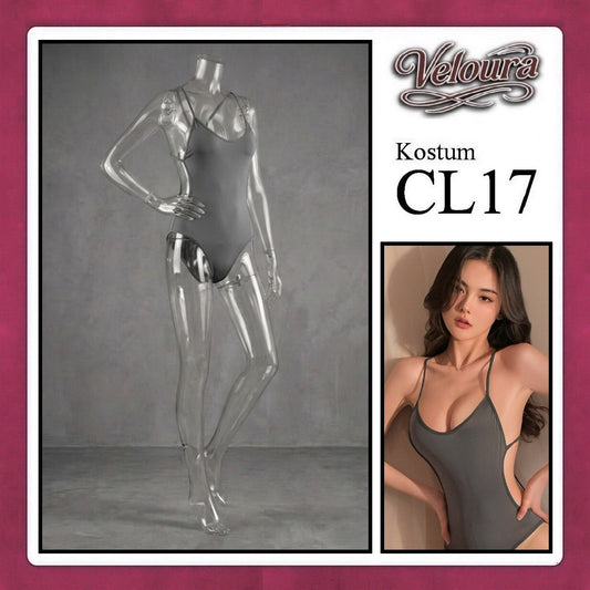 Pekalongan Veloura Pakaian Wanita Sexy Lingerie - CL17 - Cross Back / Black Gray