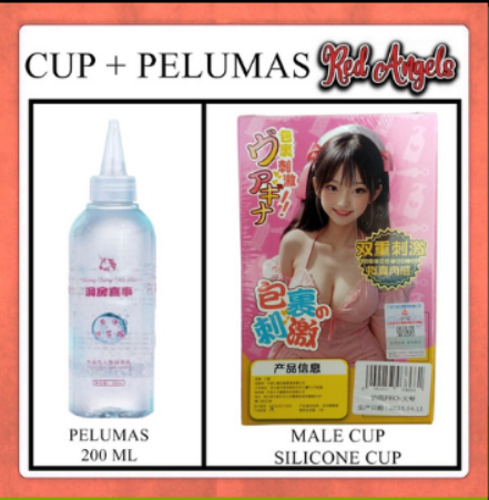 Pekalongan Red Angels Male Cup Hentai Botol Full Silicone Plus Pelumas 200ml