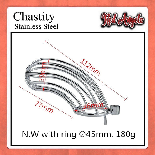 Pekalongan Red Angels Chasity Cage Stainless Pria