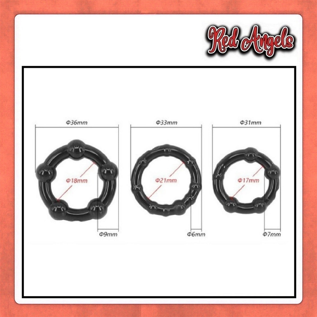 Pekalongan Red Angels Karet Cockring Stay Hard 3 Rings