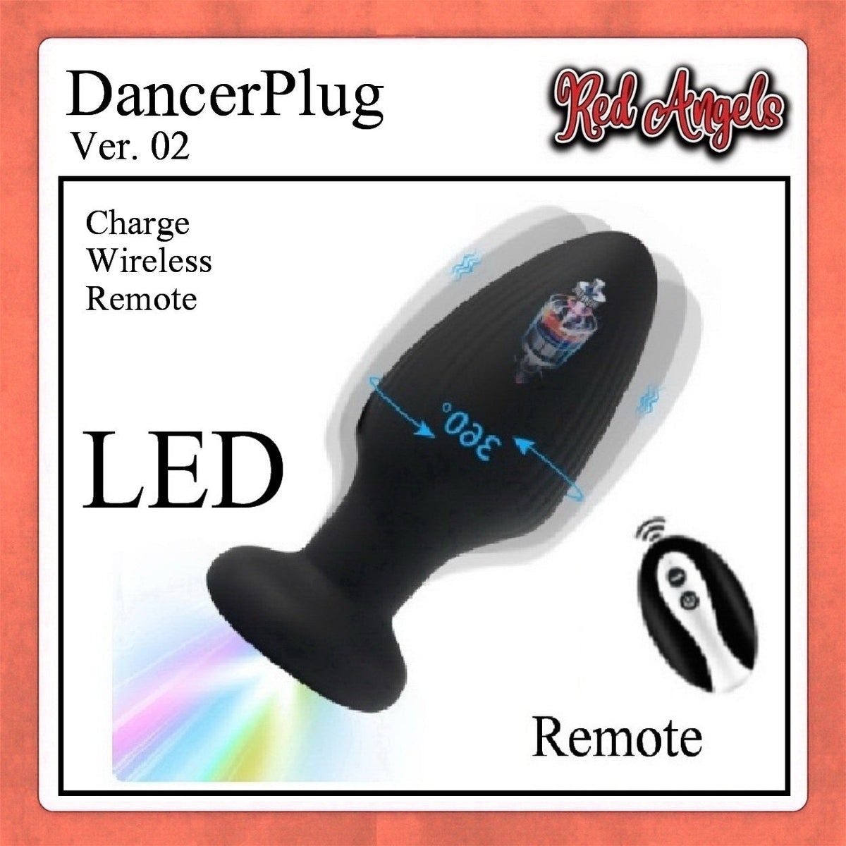 Pekalongan Red Angels Vibrator Anal Plug Dancer Remote And Charge LED Ver 2