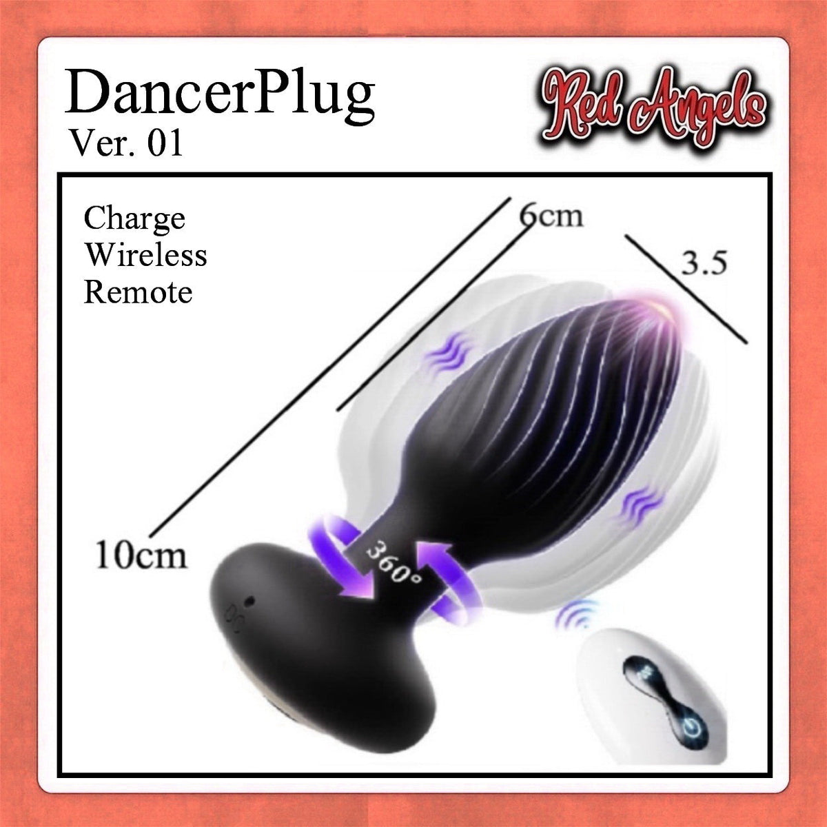 Pekalongan Red Angels Vibrator Anal Dancer Plug Charge And Remote Ver 1