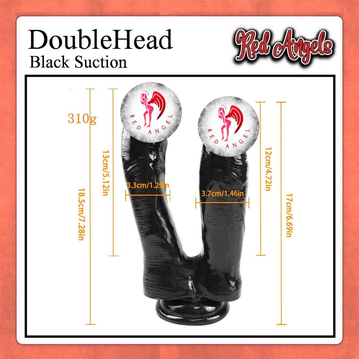 Pekalongan Red Angels Dildo Double Black 2 in 1