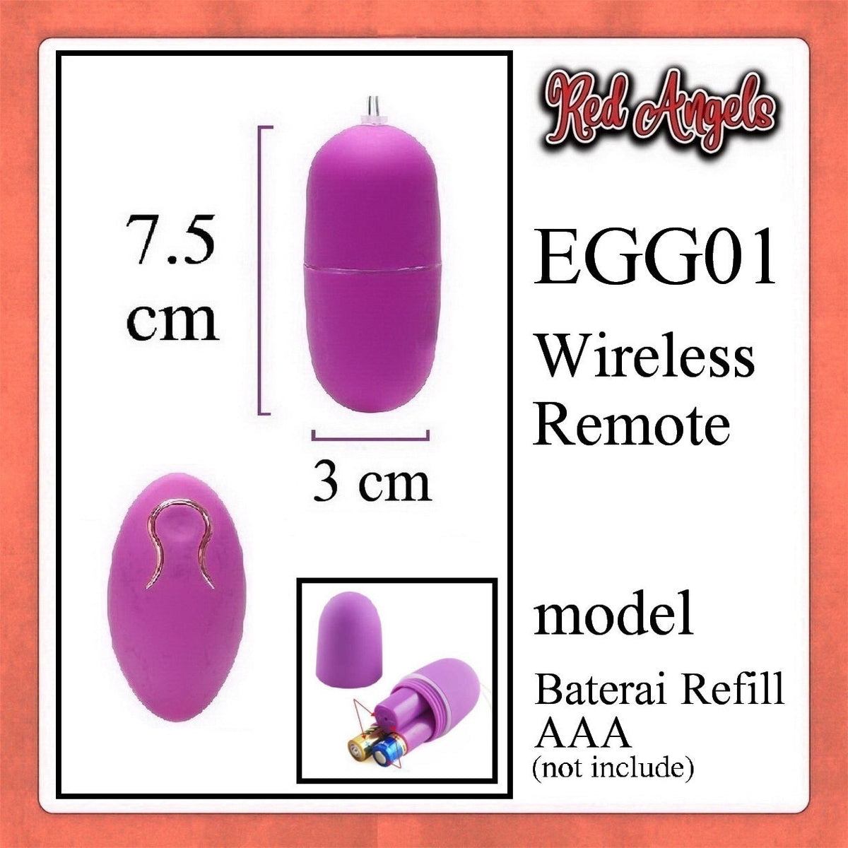 Pekalongan Red Angels Vibrator EGG Wireless 1 Refill AAA