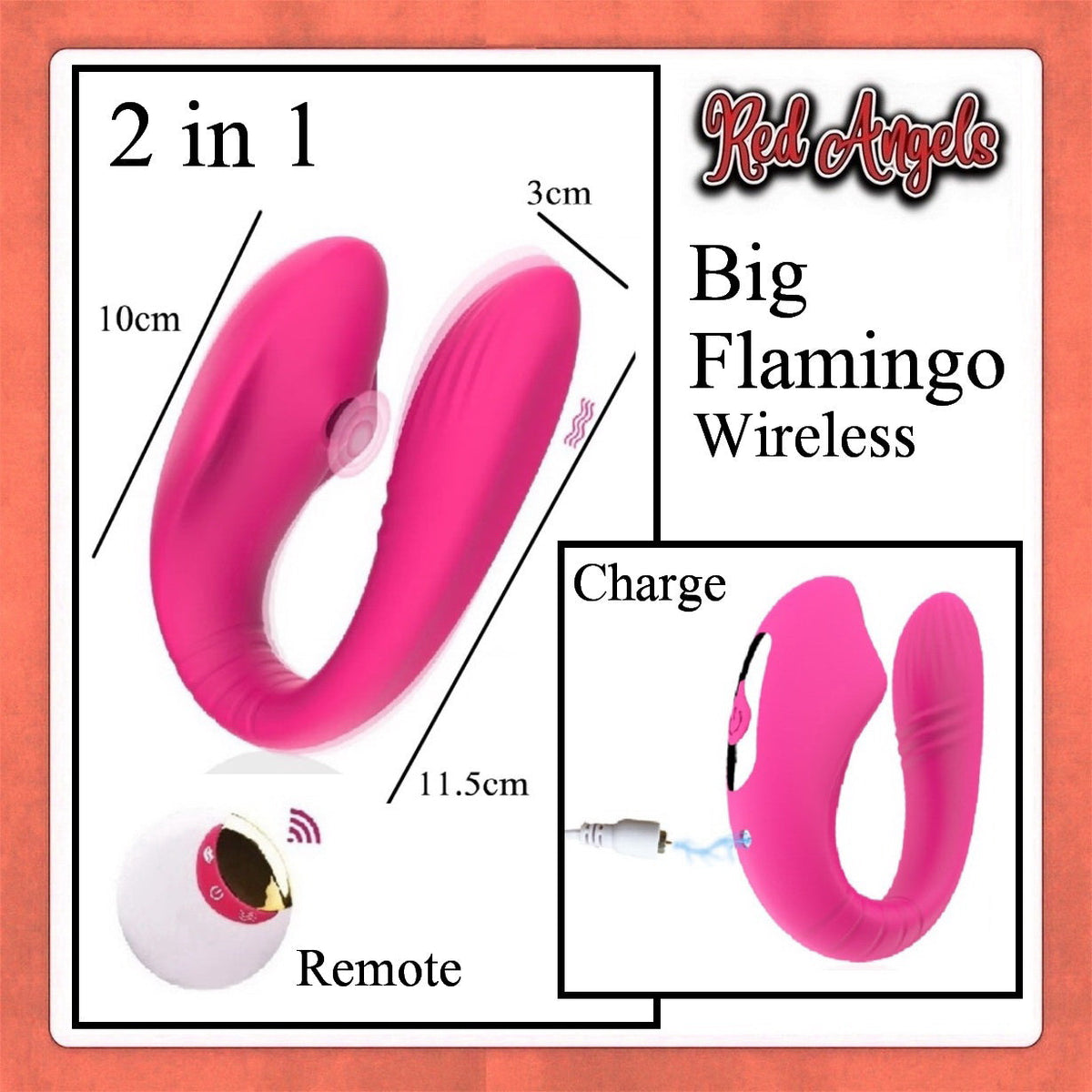 Pekalongan Red Angels Vibrator Big Flamingo 2 in 1 Charge