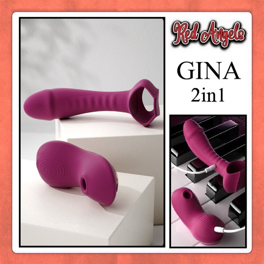 Pekalongan Red Angels Vibrator Gina 2 in 1 Removable With Remote