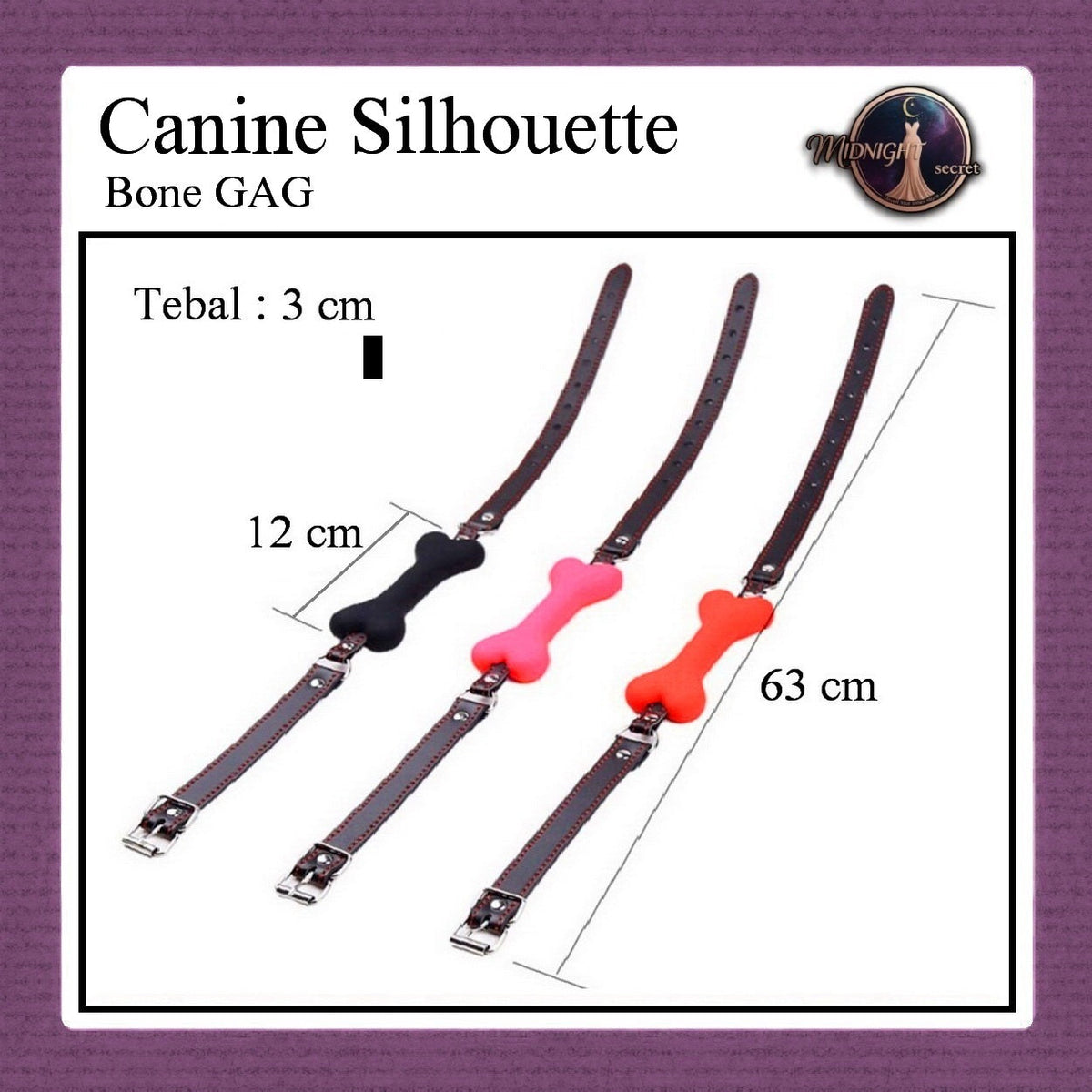 Pekalongan Midnight Mouth GAG - Canin Silhouette Bone Bit - Aksesoris BDSM