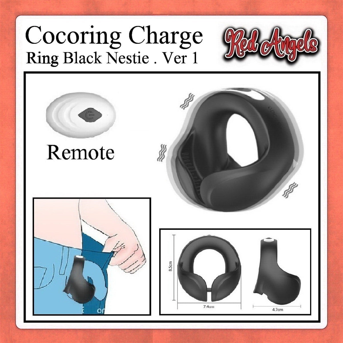 Pekalongan Red Angels Vibrator Nestie Cock Ring Charge Ver 1
