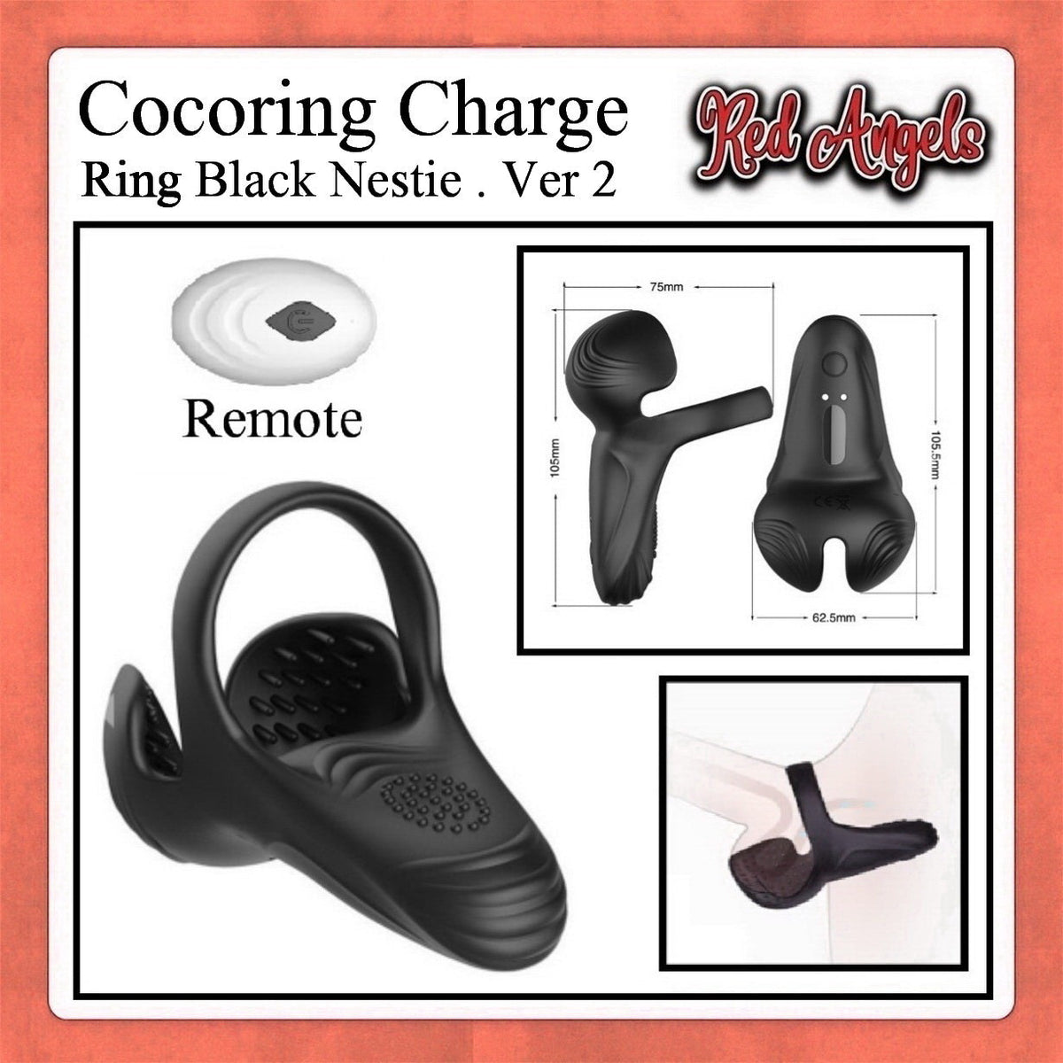 Pekalongan Red Angels Vibrator Nestie Cock Ring Charge Ver 2
