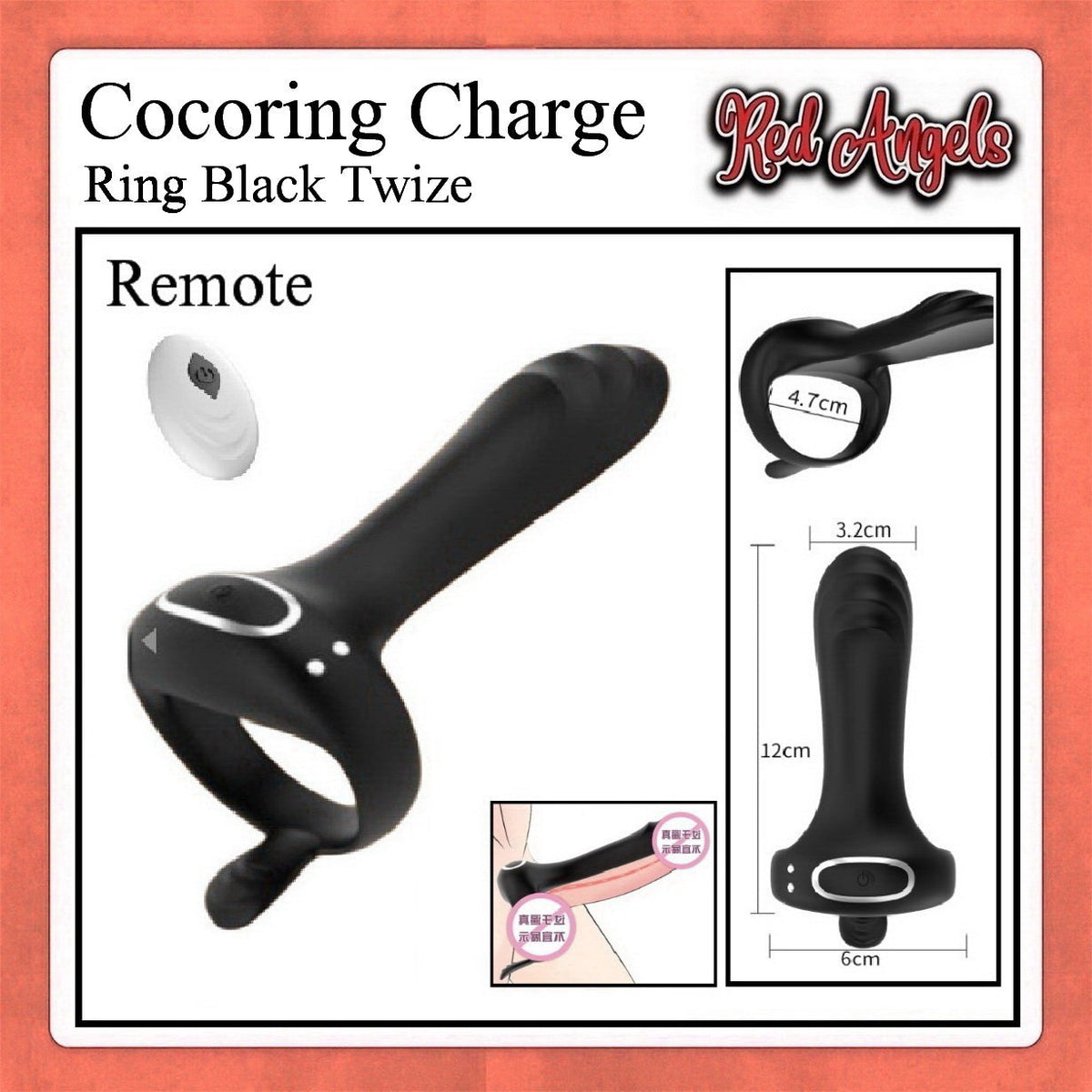Pekalongan Red Angels Vibrator Pria Twize Cock Ring Charge