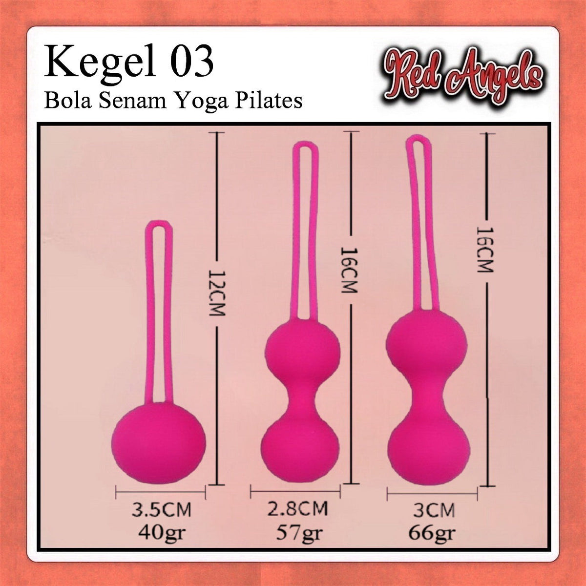 Pekalongan Red Angels Kegel Balls Set 3 Ball