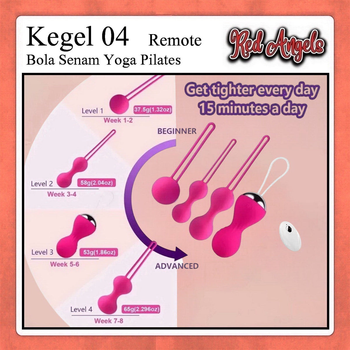Pekalongan Red Angels Vibrator Kegel Set 4 Ball