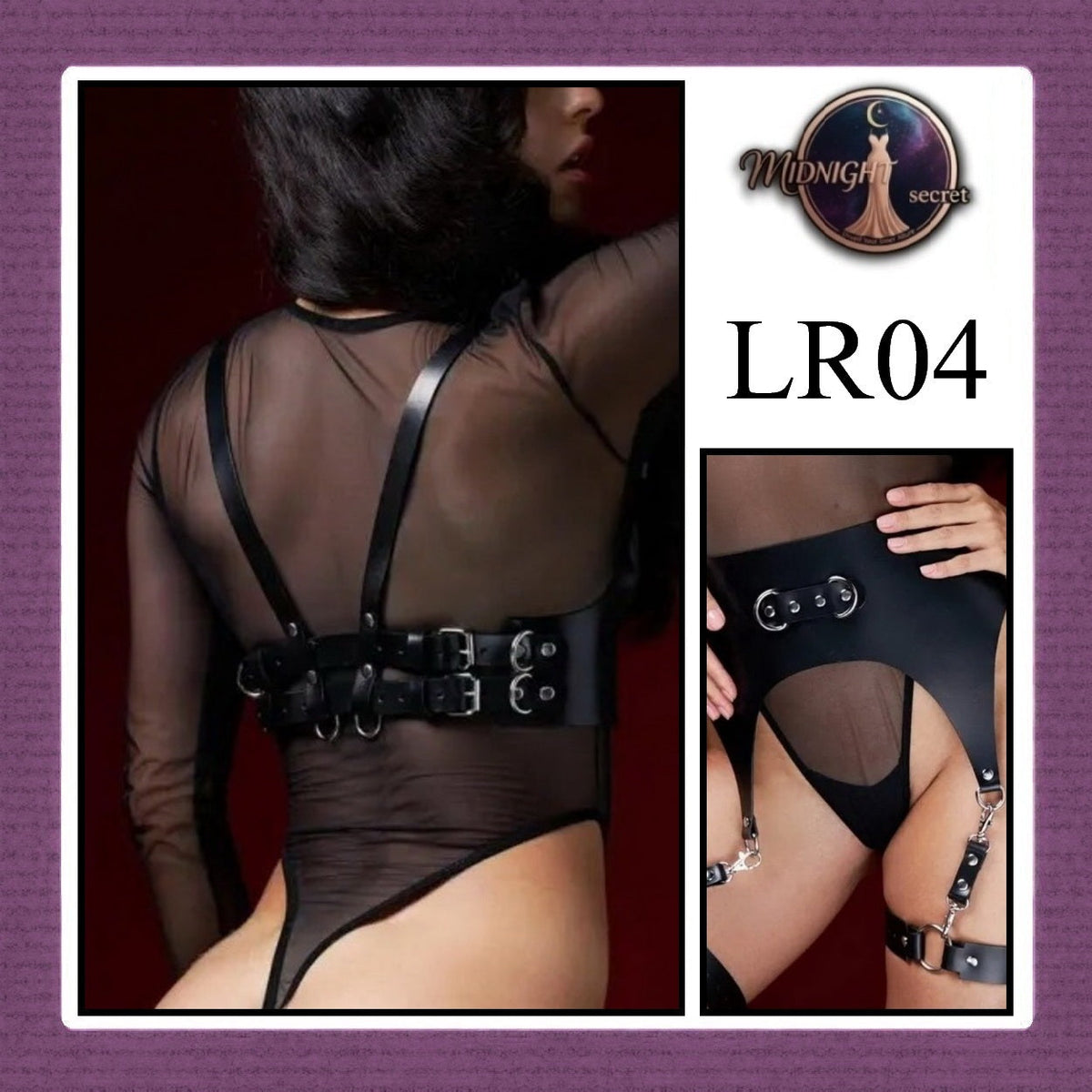 Pekalongan Midnight Body Sexy Harness LR04 - Lingerie Fashion Gothic Streetwear PU Leather