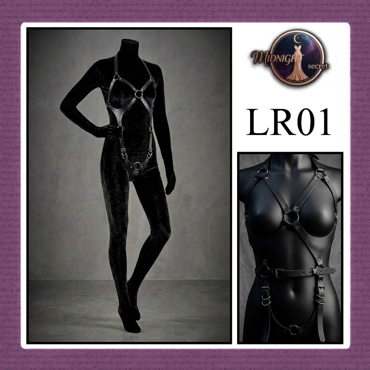 Pekalongan Midnight Body Sexy Harness LR01 - Lingerie Fashion Gothic Streetwear PU Leather