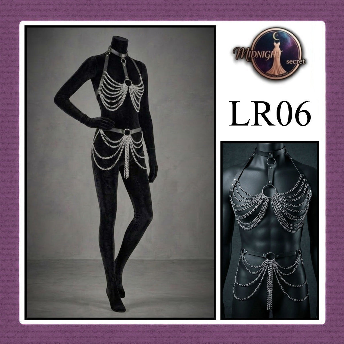 Pekalongan Midnight Body Sexy Harness LR06 - Lingerie Fashion Gothic Streetwear PU Leather