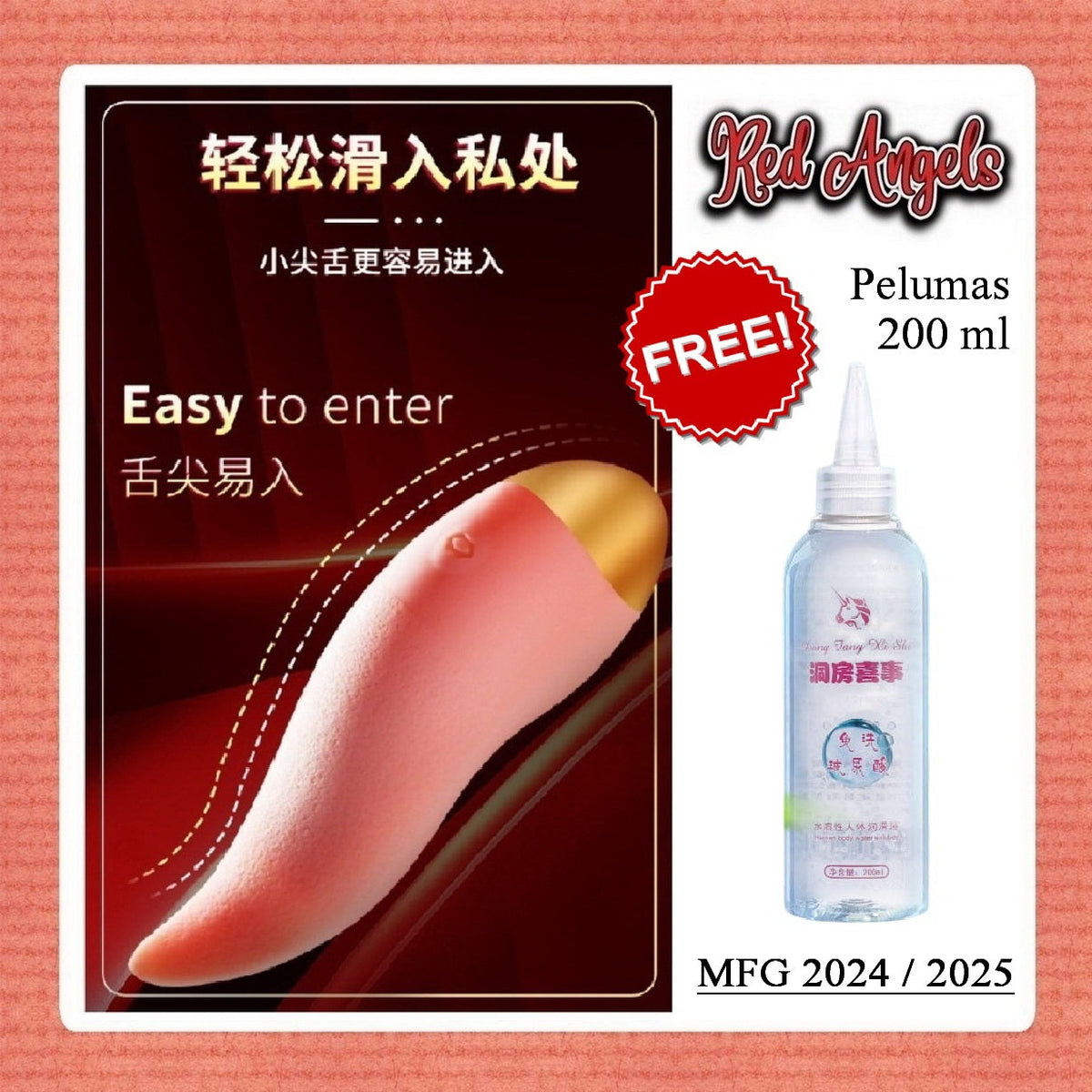Pekalongan Red Angels Vibrator Sweet Tounge Lick Free Pelumas / Lubricant