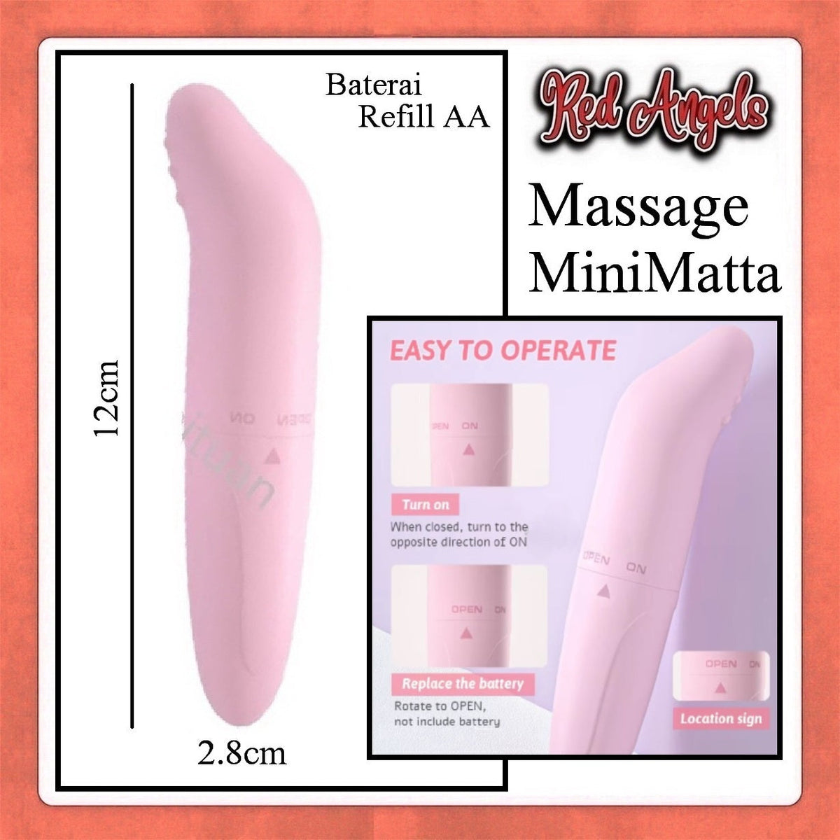 Pekalongan Red Angels Vibrator Mini Loss Mata Massage Refill AAA